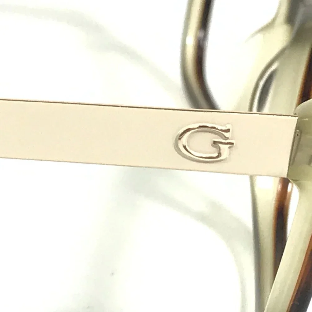 Guess Eyeglasses Frames Tortoise Beige Gold Rectangular Cat Eye 53-16-130
